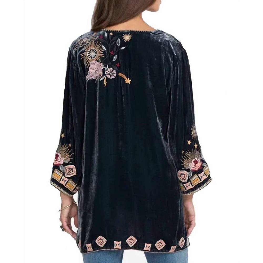 NEW JOHNNY WAS selah velvet kimono blouse in jasper - Picture 2 of 2